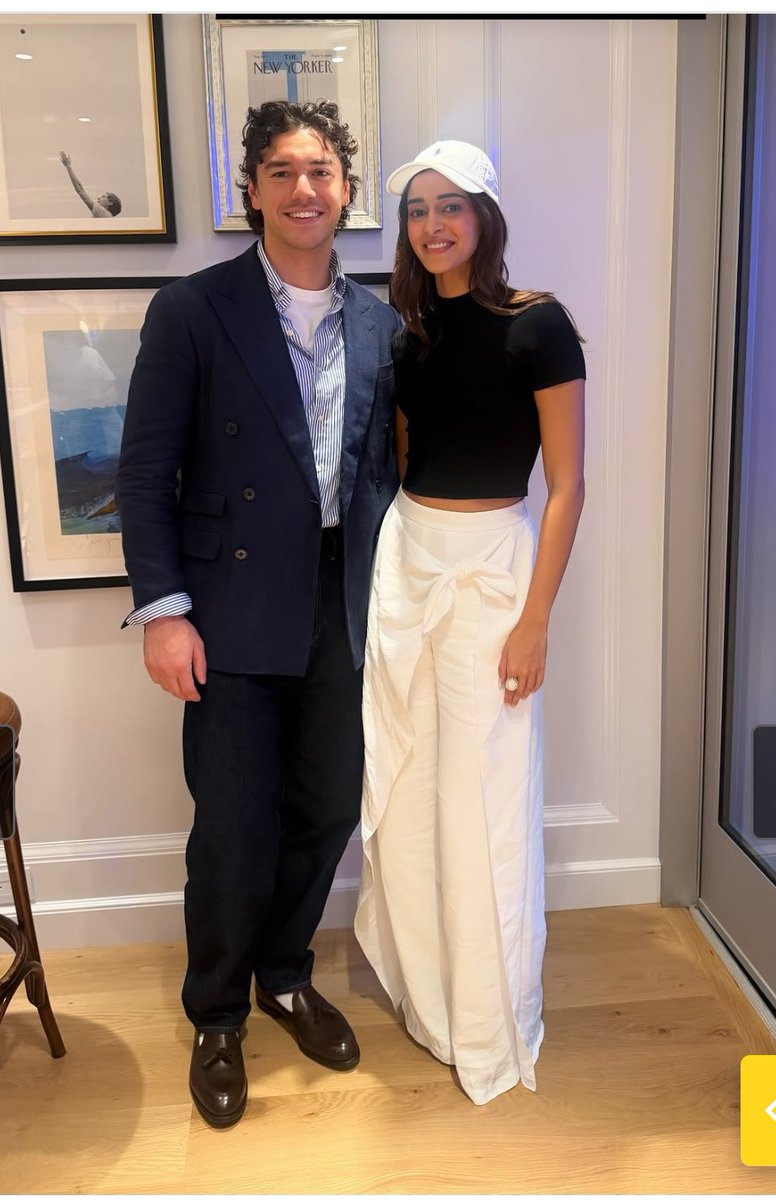 AlwaysBollywood's tweet photo. #AnanyaPanday Poses With Off Campus Star Belmont Cameli At US Open In New York ✅

The #CallMeBae star recently attended the US Open Women’s Final in New York, where she crossed paths with Off Campus star Belmont Cameli. Their photo has gone viral on social media, and is an absolute treat for fans of both actors.