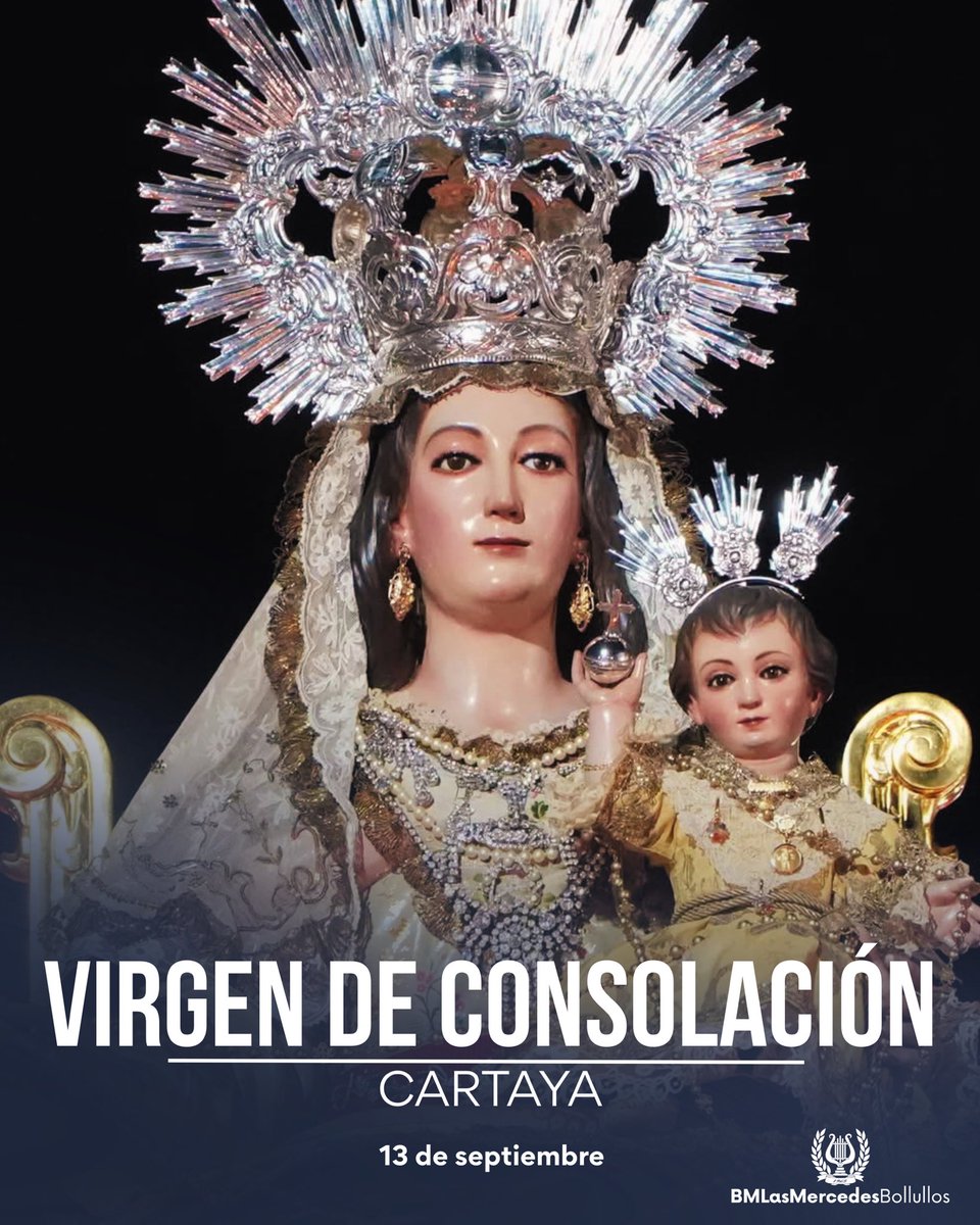 BMlasMercedes's tweet photo. 🔵📆 𝗔𝗚𝗘𝗡𝗗𝗔 | En la tarde de hoy acompañaremos a 𝗡𝘂𝗲𝘀𝘁𝗿𝗮 𝗦𝗲𝗻̃𝗼𝗿𝗮 𝗱𝗲 𝗖𝗼𝗻𝘀𝗼𝗹𝗮𝗰𝗶𝗼́𝗻  en su tradicional Procesión de Subida, desde la Iglesia de San Pedro hasta su Ermita.

⏰ 21:00h
⛪ Iglesia Parroquial de San Pedro
📍 Cartaya

#SuenaLasMercedes 💙 https://t.co/lOmbVcKIH5