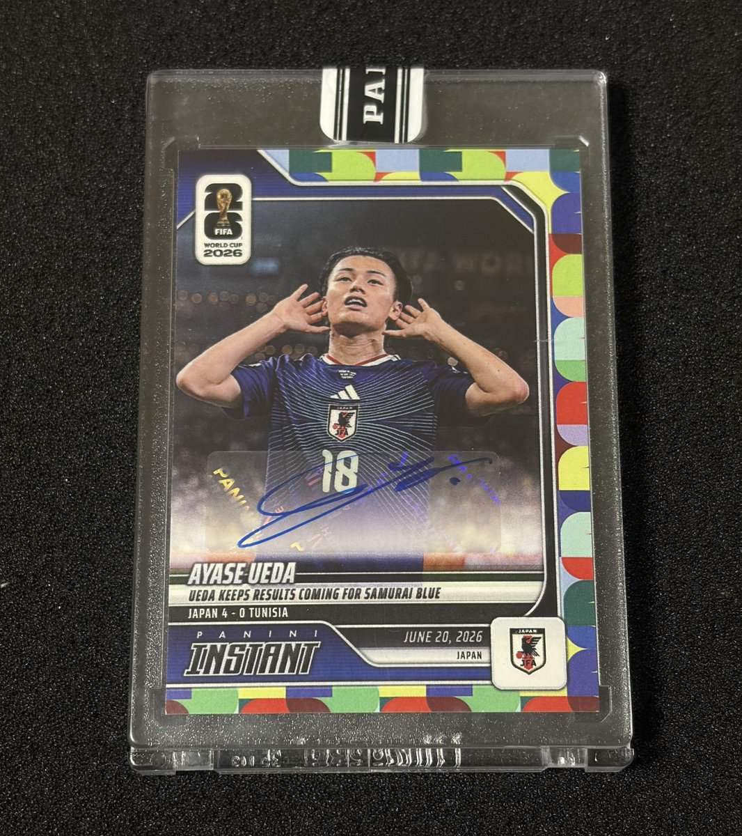 moony_card's tweet photo. Panini Instant FIFA World Cup 2026
上田綺世 直筆サインカード 1/1 🇯🇵

素晴らしい写真のカード
朝4時に起きて買えた時は興奮しました☺️ https://t.co/IfWzqEtM7R