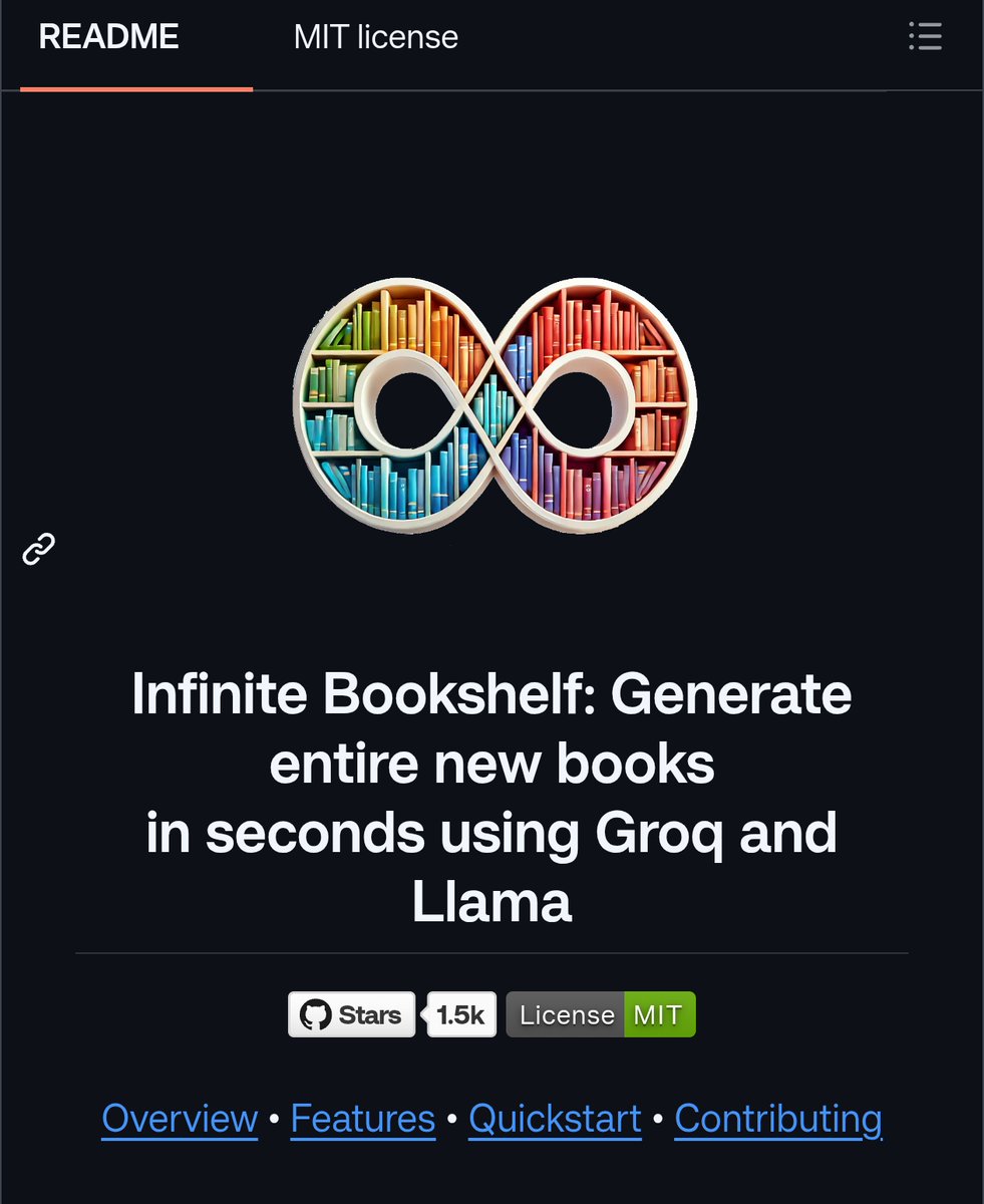 GithubProjects's tweet photo. Type one line, get a full book in seconds.

- Turns a short prompt into a whole book.
- Adapts the book when you change the prompt.
- Download the finished book as a text file.

Explore it here:
https://t.co/DeathC6mXa https://t.co/1Gh456zxRB