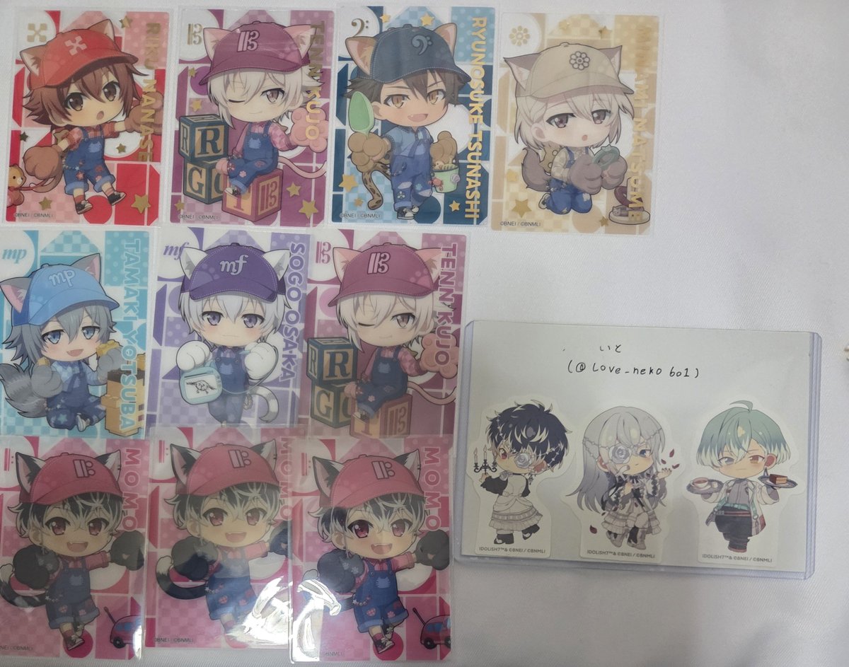 love_neko601's tweet photo. 【交換】アイドリッシュセブン アイナナ ナンジャタウン ナンジャ クリアカード クリカ

譲:箔→陸 天 龍之介 巳波
N→環 壮五 天 百3

求:箔→千 悠 各1
N千2
※N百は推しですが、数量所持のため出しております。

郵送＞大宮～池袋手渡し交換
お気軽にお声掛けください🙇‍♀️ https://t.co/KDJbVs4blI