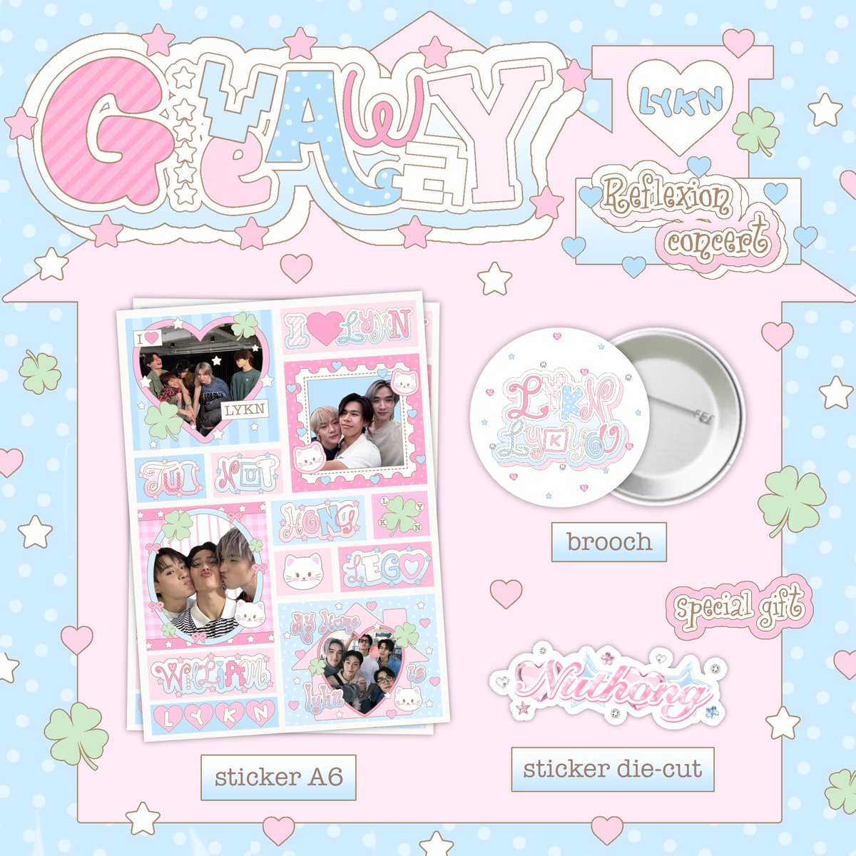 puipunggi's tweet photo. ‧˚꒰🐾୭ ˚. pls kindly rt ᵎᵎ

Give away
for  #LYKNReflexionConcert

ෆ Brooch &amp; sticker a6  >> 30 set
        💭 special for nuthong ⸝꙳

📮Date: 24  oct  @ impact arena 🐺 ˚‧⁺  ･ ˖ ·
—⏰ time: tba

rt and show this tweet ✶⋆.˚ 
#LYKN #LYKYOU https://t.co/XwMy9KZ8gV