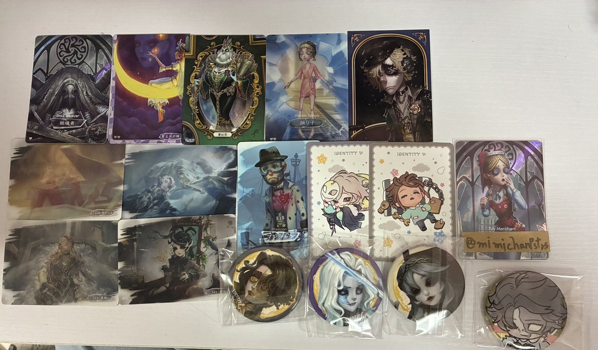 mimichanpstrs's tweet photo. 第五人格 第5人格 IdentityV    交換 買取

譲 画像の物全て

求 ｻﾊﾞ 玩具職人 患者 心理学者 
     ﾊﾝﾀｰ 芸者 白黒無常 血の女王 漁師 歯医者

☆異種交換〇どの組み合わせでも検討致します。
☆予約品〇
☆郵送のみ
☆買取は当方からは玩具職人のみ 御相手様からの買取は何でも〇
☆先送り〇 https://t.co/onN75xyfiE