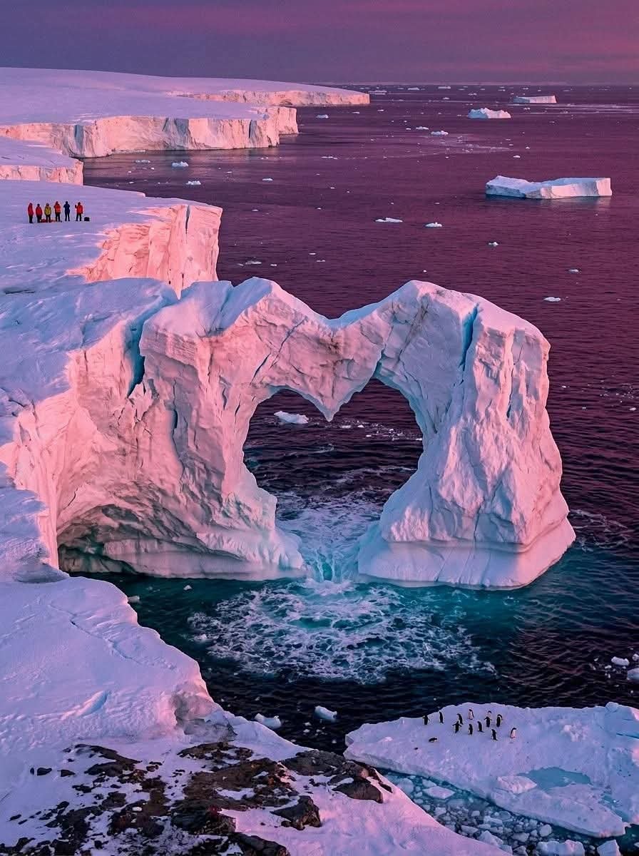 AmazingNature00's tweet photo. ❤️ A perfect heart seems to hover above Antarctica’s towering snow-covered cliffs, creating an unforgettable polar spectacle. https://t.co/GT8wAwYTRU