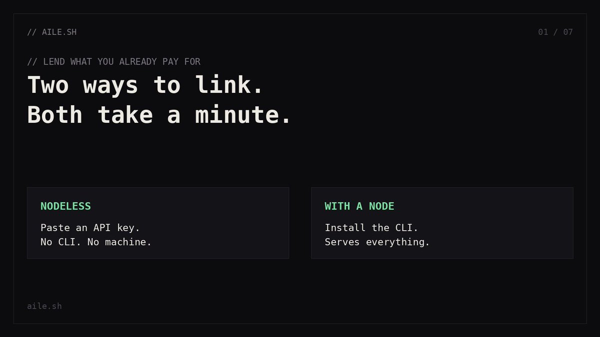 AileLabs's tweet photo. Lending on https://t.co/zyhvN69VIv is a linking problem, not an infrastructure problem.  

There are two ways to do it. Both take about a minute. https://t.co/U8RLYgHlzO