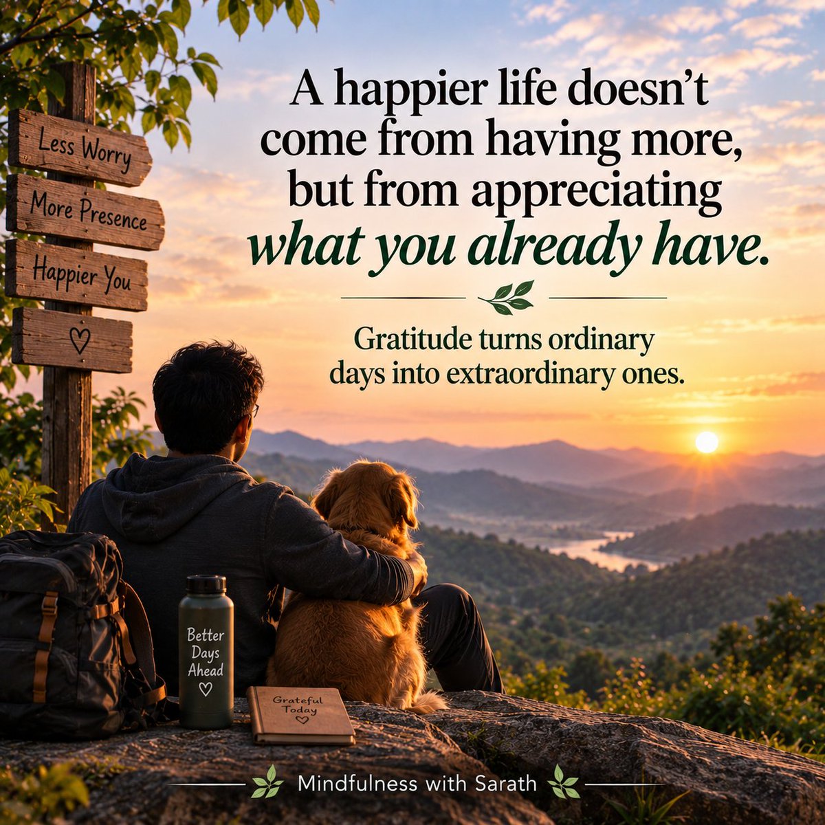 mindfulsarath's tweet photo. We keep thinking happiness is waiting for us in the next achievement.

More money.
More success.
More things.

But sometimes, happiness is already sitting quietly in your life.

A peaceful moment.
A person who cares.
A simple day without problems.
Want more. 

But appreciate what you already have.