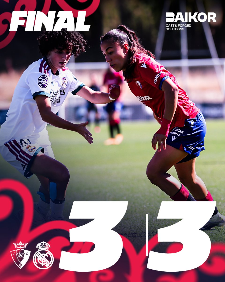 Osasuna_fem's tweet photo. 🏁 FINAL

#OsasunaFemRealMadridB https://t.co/JogWxxnZmy