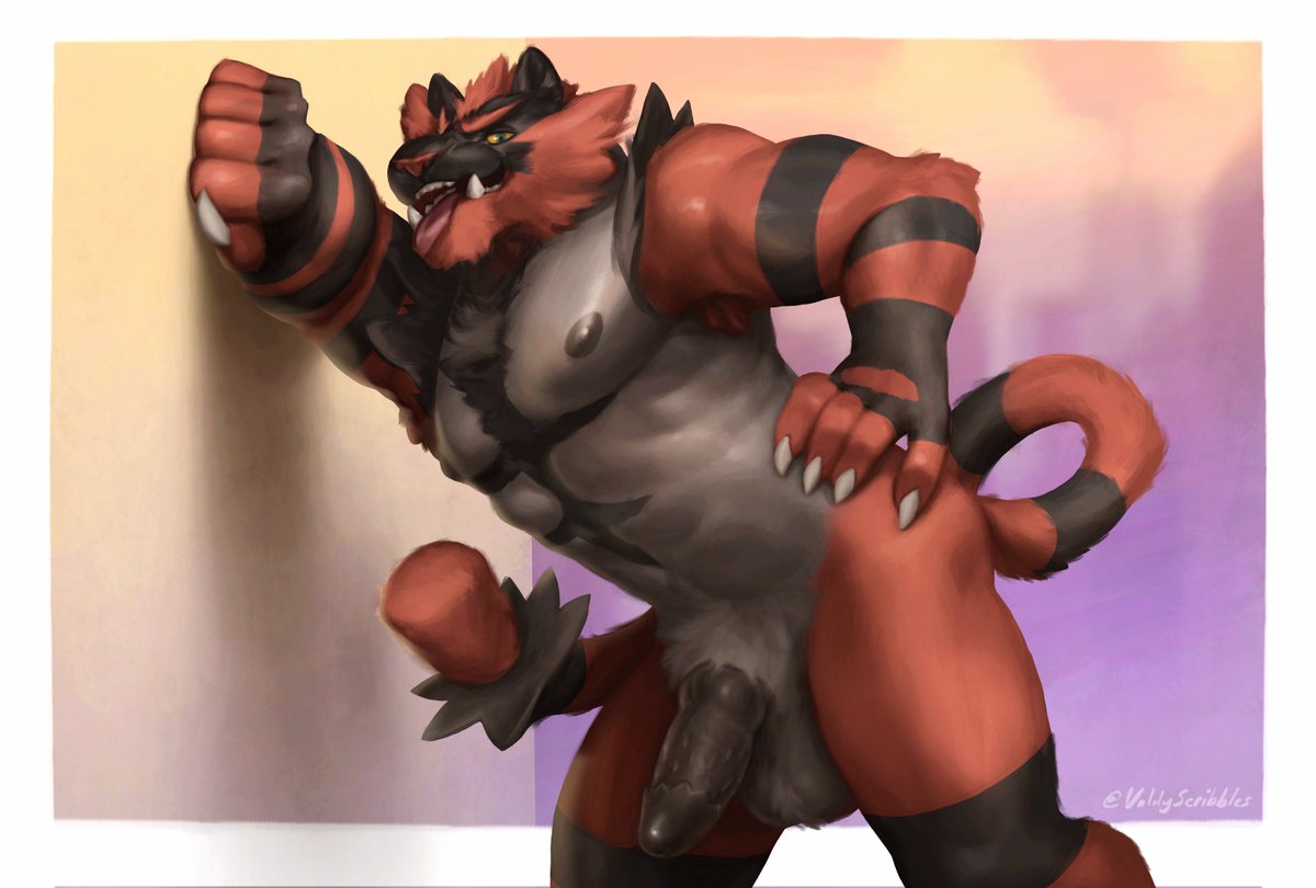 VoldyScribbles's tweet photo. Commission for felinferno on bsky and his incineroar 🐯 https://t.co/r6pwPhnTA8