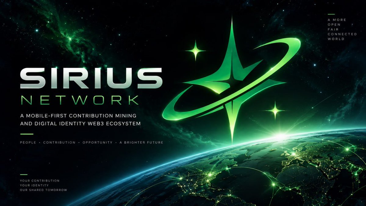 Sirius_SRT's tweet photo. Welcome to Sirius Network

A mobile first Web3 contribution network helping people worldwide start from zero join the digital economy and take their first step toward a digital asset

Web3 should not begin with how much money you have
The Sirius journey begins here
#Sirius #Web3 https://t.co/CQrzgalBH9