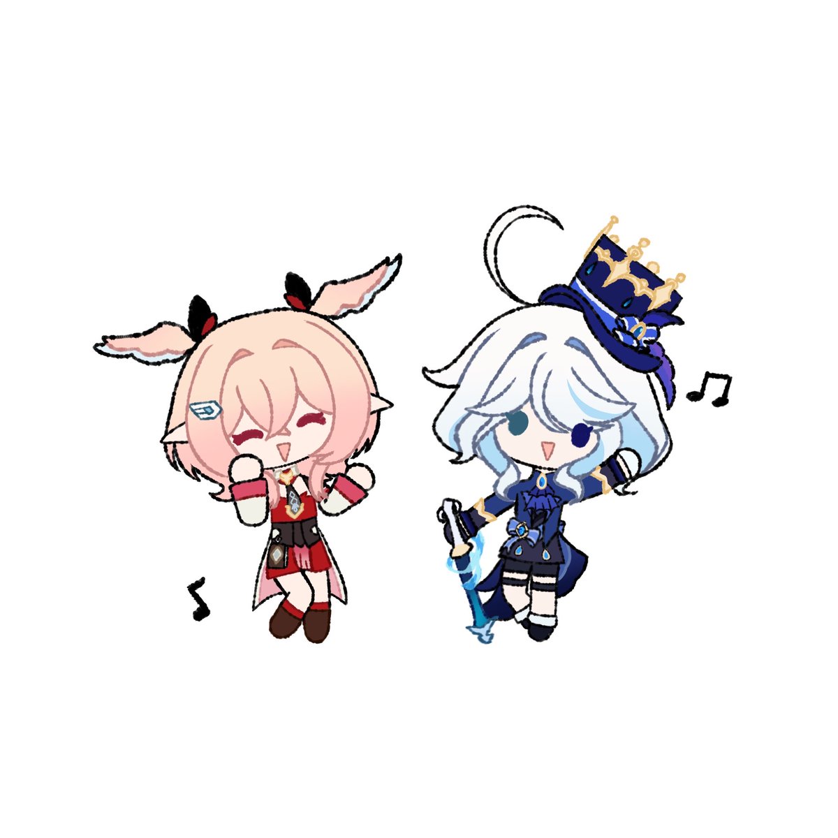 Linneadoodle's tweet photo. My girliess🤍🤍 Idk what I wanted them to do so I guess they’re dancing…? (ᵕ ó ᴗ ò)
#Linnea #Furina https://t.co/iZ3EaKmLVD