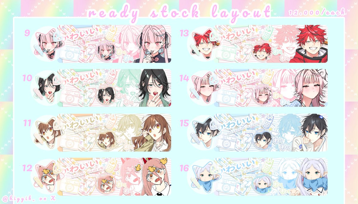 hiyyih_'s tweet photo. Every repost will be very appreciated🧚‍♀️

Halo🙋‍♀️ Nime kembali membawa 32 ready stock layout 2D anime, project sekai, genshin etc. https://t.co/GctX7VlB6L via QRIS! bisa request karakter lain juga. Bagi yg berminat bisa ketuk DM aku, go!grab yours minna😻 

t. #zonauang #bealanja https://t.co/xofCVRFEUz