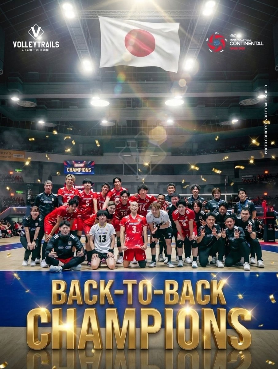 volleytrails's tweet photo. 🇯🇵 JAPAN ARE BACK-TO-BACK ASIAN CHAMPIONS!  🔥

​Japan has successfully defended their crown! They defeated 🇮🇷 Iran in a highly competitive, hard-fought straight-sets battle to claim back-to-back AVC Men's Volleyball Continental Championship titles: 25–21, 26–24, 25–23.
​
With this massive championship victory, the Japanese squad has officially clinched their ticket to the LA 2028 Olympic Games! Congratulations, Japan! 👏

#AVCContinentalChampionship #Volleyball #RoadToLA2028 #バレーボール #والیبال
📸 Volleyball World