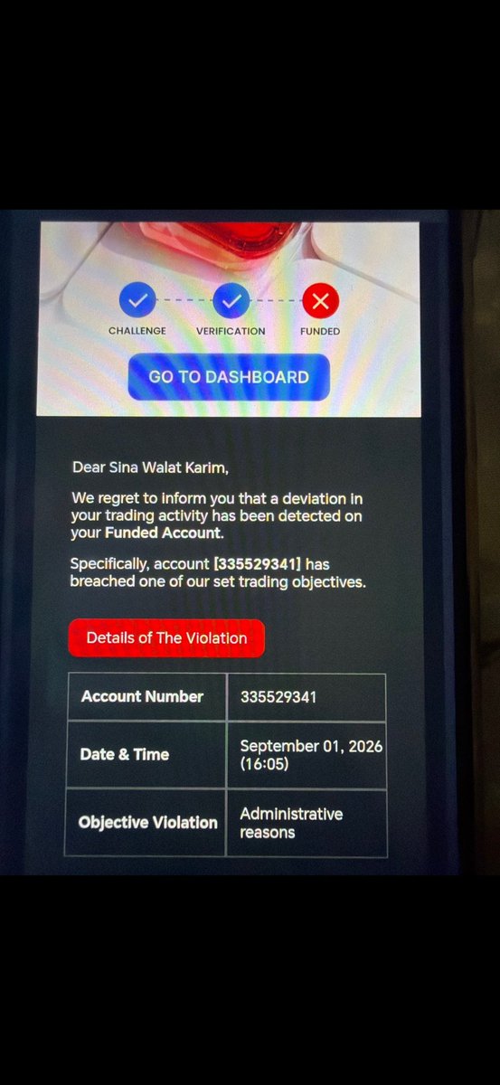 PropFirmsGuru's tweet photo. Scam alert ⚠️ @BrightFunded
Scam exposed⬇️

A trader @kurdm12332 bought 3 BrightFunded accounts, passed all 3, reached funded, and made profits on every account.

On payout day, BrightFunded requested an interview.

After the interview, all 3 accounts were breached for reverse trading with another person.

Main issue that other person was also profitable and received payouts.

If two people were reverse trading each other, one side takes the loss.

Both sides being profitable does not add up.

When that logic was challenged, the allegation changed to group trading, and the other person accounts were breached too.

The trader asked repeatedly for the trade data, timestamps, positions, and proof.

Convincing evidence was not provided.

BrightFunded:
publish the logs. Show the trades. Explain how both parties can be profitable under a reverse-trading claim.