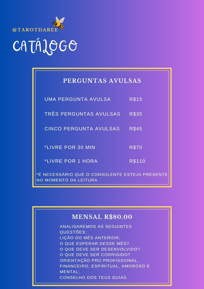TarotdaBee's tweet photo. Voltei com tudo, minhas abelhinhas🐝, e voltei ainda com duas promos:
🌟 quem pegar wualquer método, ganha 3 perguntas avulsas da sua escolha;
🌟além de que o método mensal está com um desconto de 30%, que está saindo por R$56;

Vamo que vamo organizar nossa vida!!!! https://t.co/bNMuUgBf8R