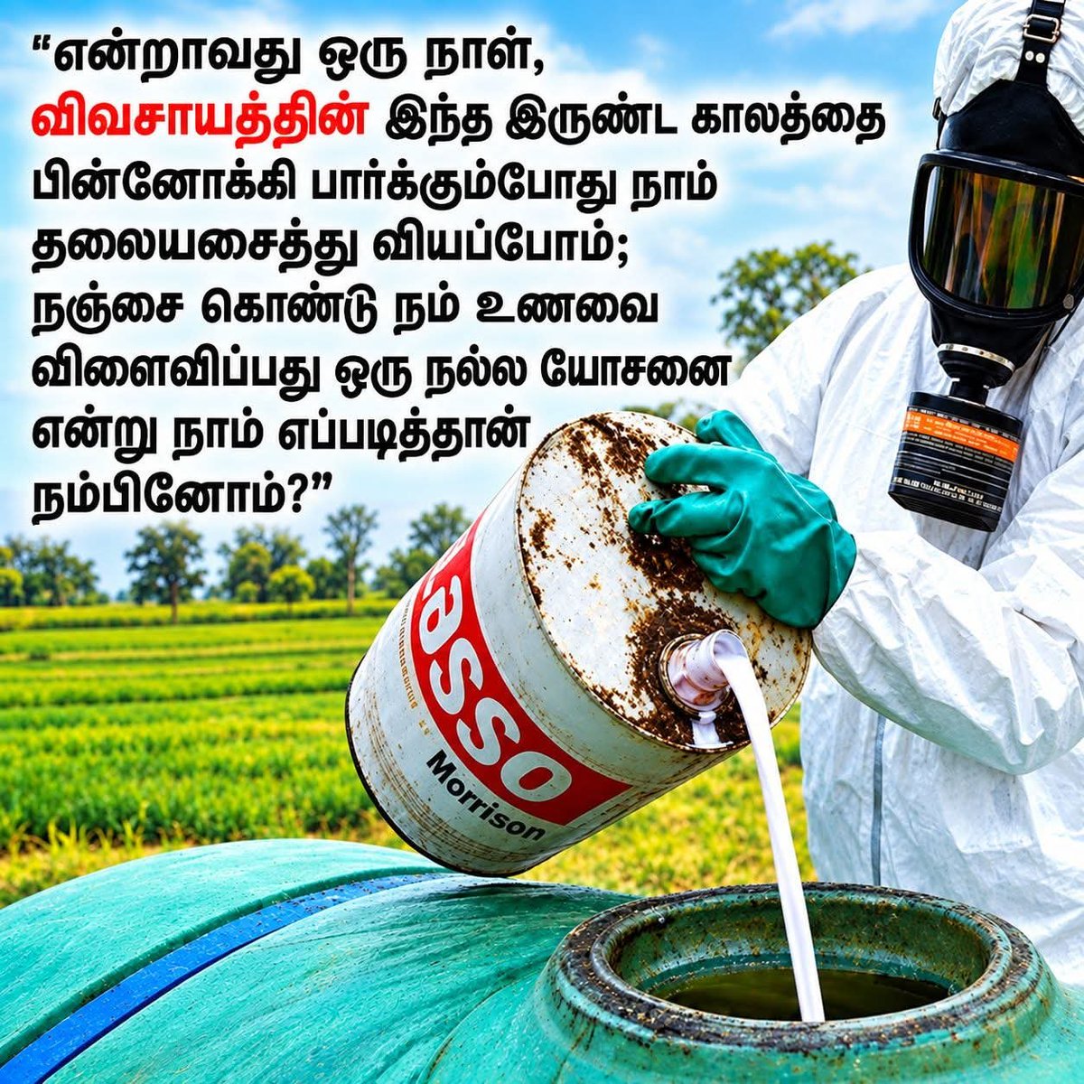 P_Pazhanivelu's tweet photo. நஞ்சால் விளையும் உணவுகள்… 🌱 ஆபத்தில் நாளைய தலைமுறை! ⚠️
#FoodSafety #OrganicFarming #HealthyFood #FutureGeneration #TamilNadu https://t.co/HfyGza5Ym1