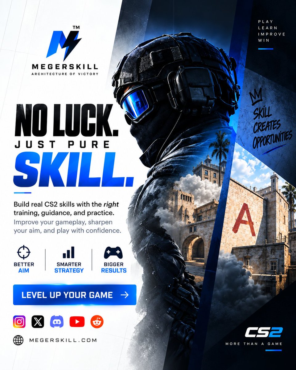 Meger_Skill's tweet photo. No luck. Just pure skill. 🎯🔥

Your CS2 game can always go one level higher. Sharpen your aim, improve your strategy, build consistency, and play with confidence. Whether you’re grinding ranked or looking to become a better player, every match is a chance to improve. https://t.co/86ZXY5aYFj