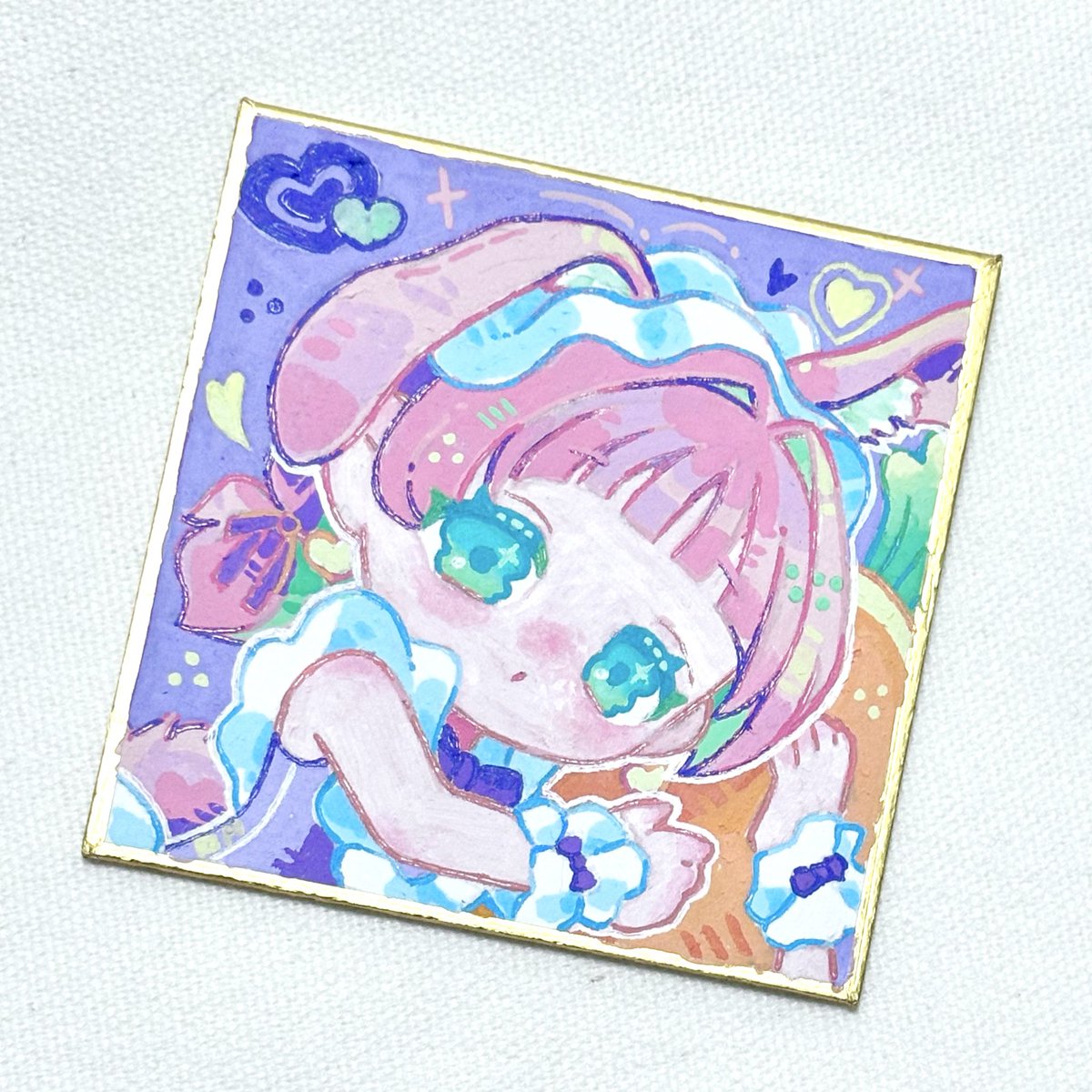 _Fuka_2_'s tweet photo. 新シリーズ原画豆色紙
ラビィちゃん完成しました💗🐇🥕
ぽぷフレのけものシリーズ🐾
メルメリィに持って行きます！

#メルメリィマーケット https://t.co/w2mJeMwEnp