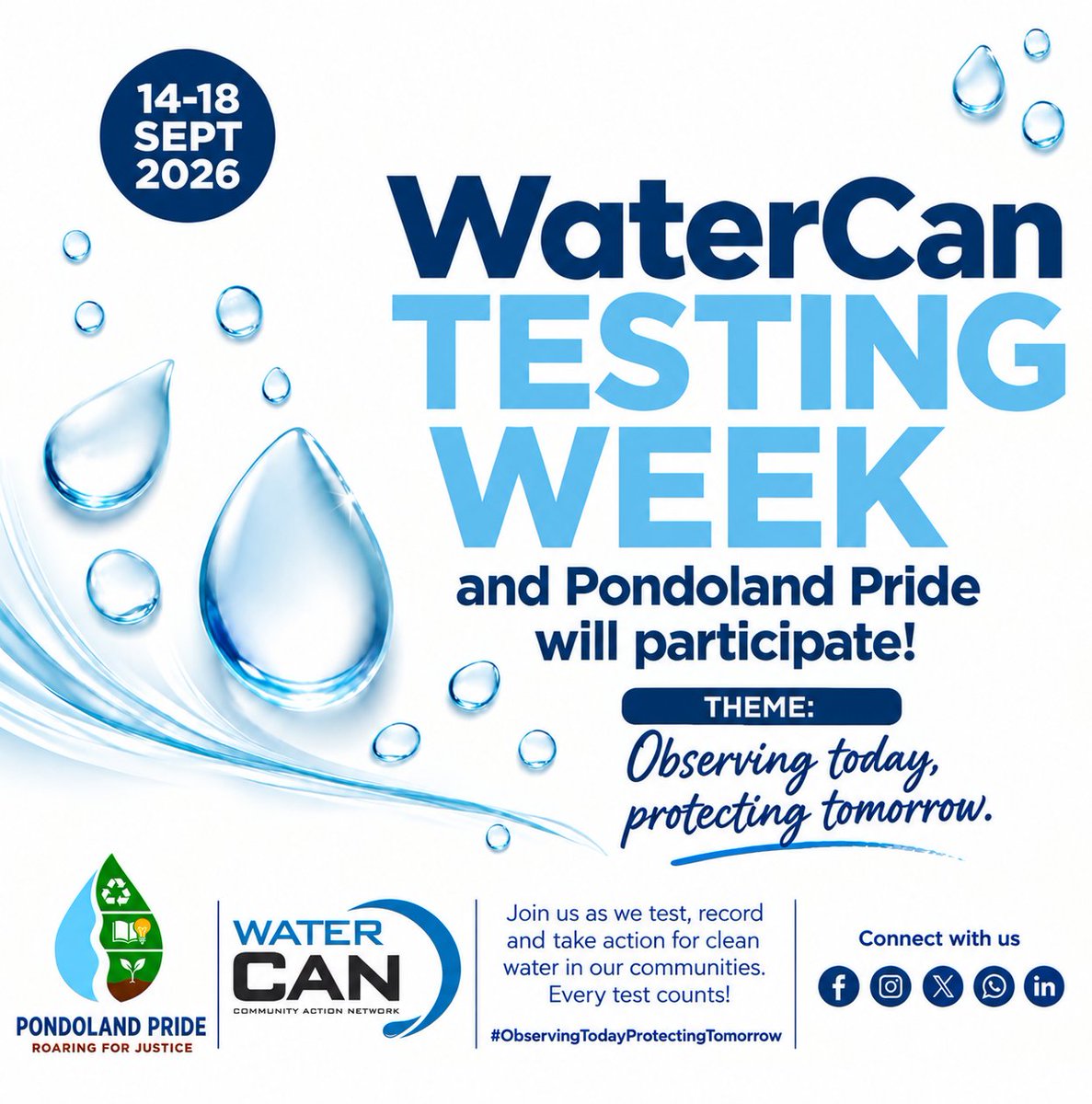 PondolandPride's tweet photo. Our Young Water Guardians will participate in the WaterCan Testing Week under the theme observing today protecting tomorrow. @WaterCANsa #WaterCanTestingWeek #WaterGuardians https://t.co/vSsxtDBRuG