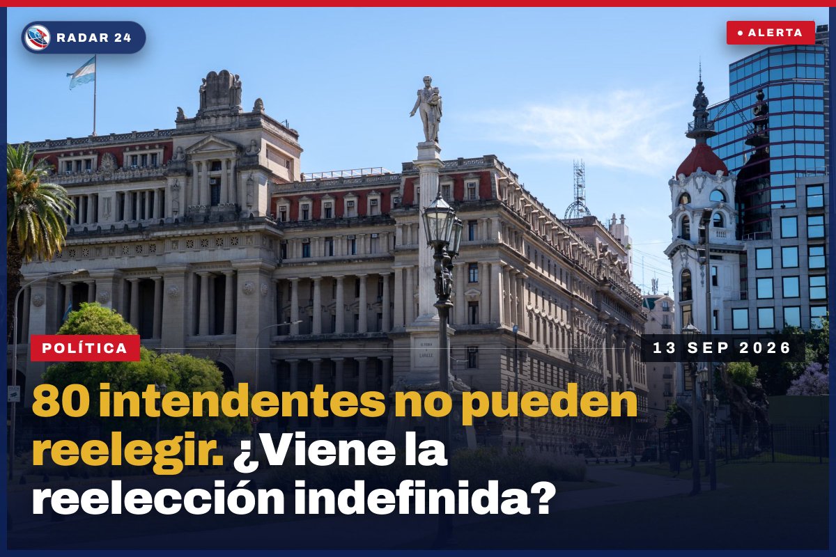 radar24new's tweet photo. 🔴 ALERTA DEMOCRÁTICA: 80 de los 135 intendentes bonaerenses no podrán presentarse en 2027.

¿La solución que buscan? Reelección indefinida.

La Corte Suprema ya frenó la reelección indefinida en Formosa. Ahora el debate llega a Buenos Aires.

¿Queremos intendentes eternos o alternancia real?

El tiempo se agota. La Legislatura no se pone de acuerdo. Y la Corte tiene la última palabra.

#Reelección #Argentina #BuenosAires #Democracia #CorteSuprema