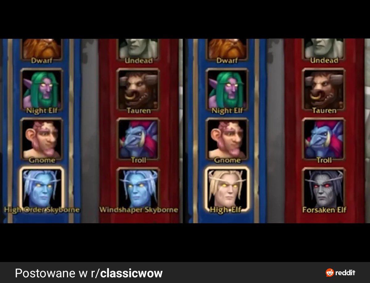 LiveNexos's tweet photo. Nie wiem jak można tak spierdolić tak prostą rzecz jak dodanie rasy do classic+. Zamiast niebieskich ludków z dupy można było po prostu dodać historycznie zgodne High Elfy dla Alliance, do Hordy Undead Elf. Blizzard totalnie się pogubił i nie rozumieją czym jest WARCRAFT https://t.co/mIY3yIe6Gi