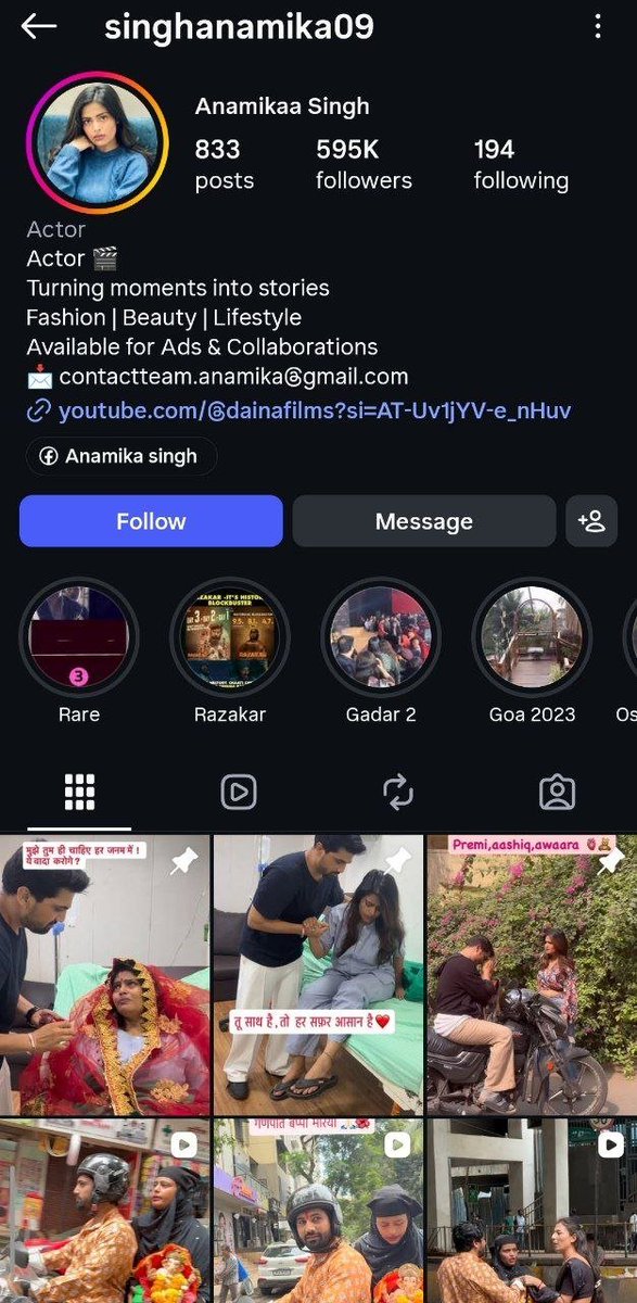 Lucid_Direction's tweet photo. This girl isn’t Muslim 👇

She’s Hindu, and her Instagram account is under the name Anamikaa Singh.

Looking at her content, there’s nothing that suggests she’s Muslim.

 It seems like she’s wearing a burqa and making these videos simply for publicity, engagement, and to portray “Hindu-Muslim unity.”

And these days, people will do all kinds of drama just to make a reel and get attention