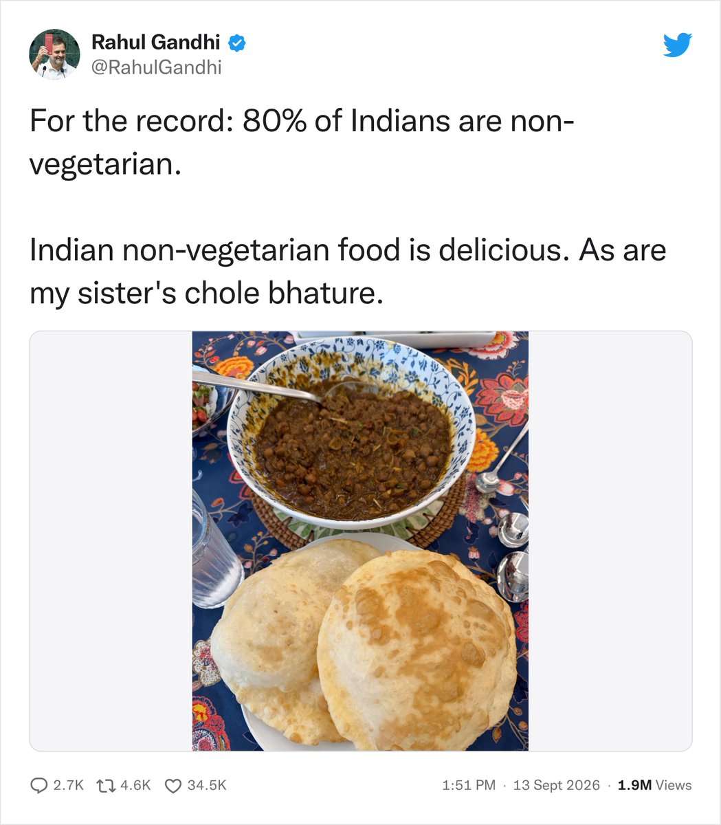 dilipjain1979's tweet photo. @RahulGandhi Ok

For the record : around 80% of Indians are Hindus.

So, following the same logic, should we now declare India a Hindu Rashtra ?

😌😁 https://t.co/Xhv6Qwqqil