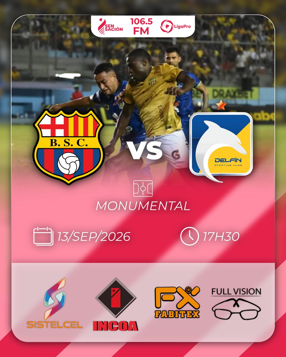 Radio1065FM's tweet photo. Los toreros necesitan confirmar su lugar en el primer hexagonal de #LigaPro ⚽️🇪🇨 y no pueden perder ante los cetáceos. Vívelo en Sensación 🎙️📻

#BarcelonaSC 🟡⚫️ 🆚 #DelfinSC 🟡🔵

📻106.5FM
📹 YouTube: https://t.co/pYoboRDsgF
🌏https://t.co/y2nPqJ3nNy https://t.co/ZzylcDTHzN
