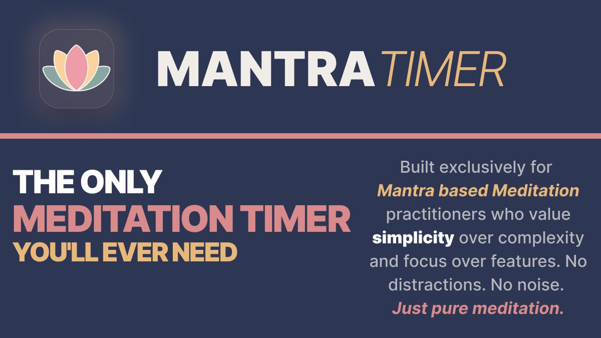 codeandsea's tweet photo. 🚀 Check out Mantra Meditation Timer: Minimalist mantra-based meditation timer

Launched on @peerpush_com: https://t.co/k593T5yqjO https://t.co/fuAbVDIfMW