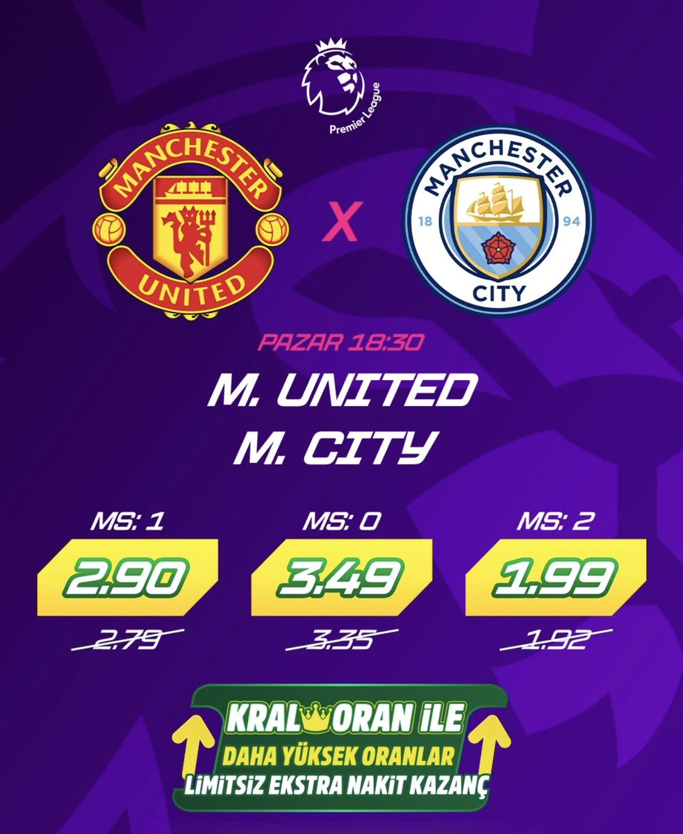 BankoSans's tweet photo. 🔴Bugün Manchester'ın rengi ne olacak?🔵

🆚Man. United - Man. City derbisi 👑Kral Oran ayrıcalığıyla 📲https://t.co/cundOhU26O 'da.

#iddaa #kraloran #united #city #derby https://t.co/2wZQxpW4Bc