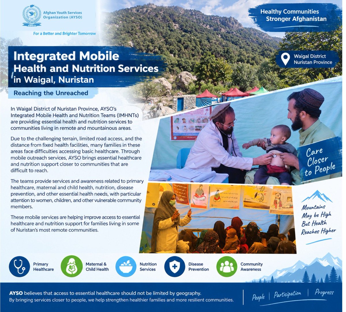 ayso2006's tweet photo. Integrated Mobile Health and Nutrition Services in Waigal, Nuristan.
#AYSO #Noristan #Health https://t.co/TVtesTznU6