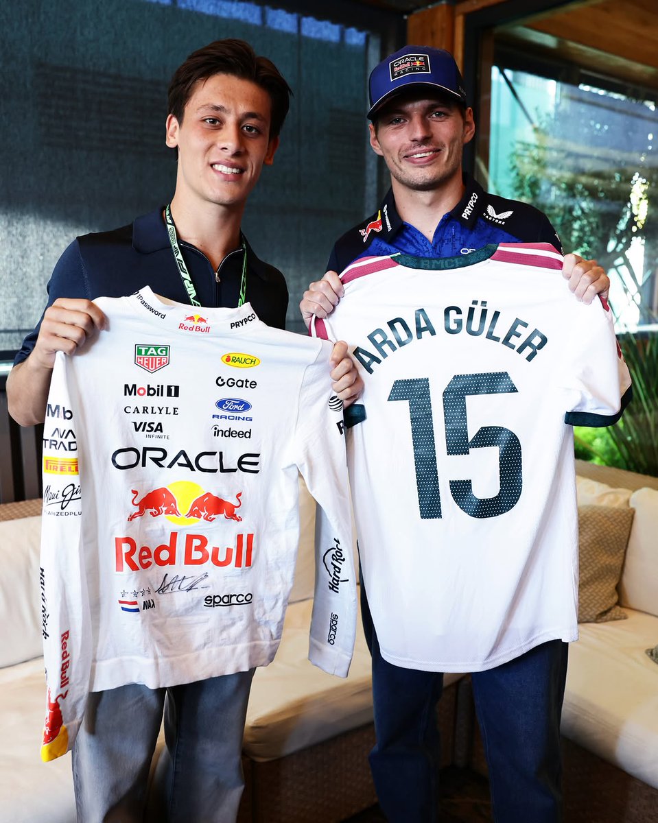 futbolarena's tweet photo. Arda Güler &amp; Max Verstappen https://t.co/niapGexATa
