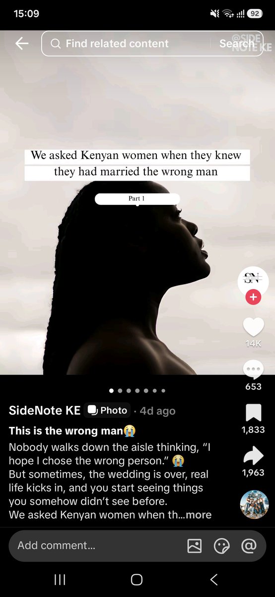 _Nana_Kc's tweet photo. Kenyan women were asked when they knew they married the wrong man !

Courtesy: SideNote Ke on tiktok https://t.co/g29u7djApe