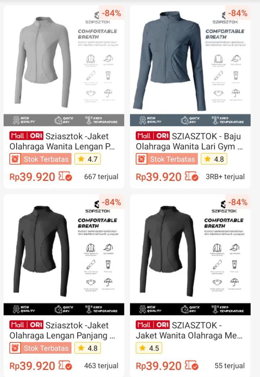 intoyours_'s tweet photo. in this economy, nemu outfit olahraga yang modelnya sebagus ini under 50 ribuan tuh susah buat dilewatin. ada jaket, celana pendek, sampai setelan juga 😭 https://t.co/6b4ERrX0nD