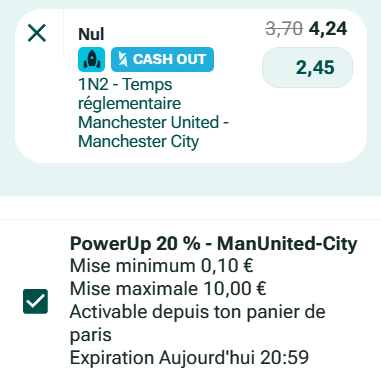 ProloDuBet's tweet photo. Encore mieux si vous avez #PMU avec leur bonus PowerUp, ça tombe a 30cts de pertes https://t.co/LOEciZjW0W