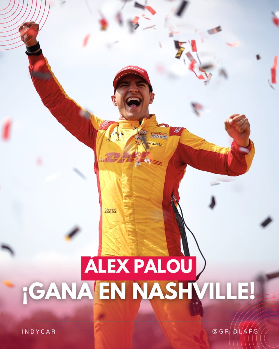 MadelineAl80's tweet photo. Victoria de Álex Palou en Nashville. Quinta del año y tercera en un óvalo para el piloto español de Chip Ganassi. Josef Newgarden fue segundo y David Malukas, tercero. https://t.co/9zZqDrecfi
