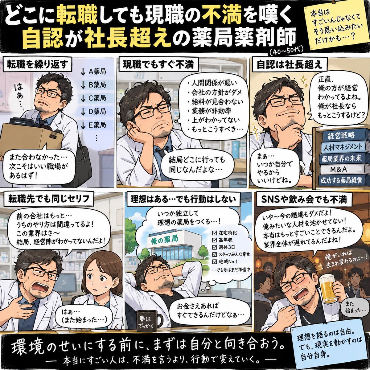 YKsedori's tweet photo. 新卒薬剤師の研修に1番効くのって

40〜50代の痛い男性薬剤師のﾎﾟｽﾄをまとめて反面教師にすることだと思う https://t.co/jSyMtwPyXF