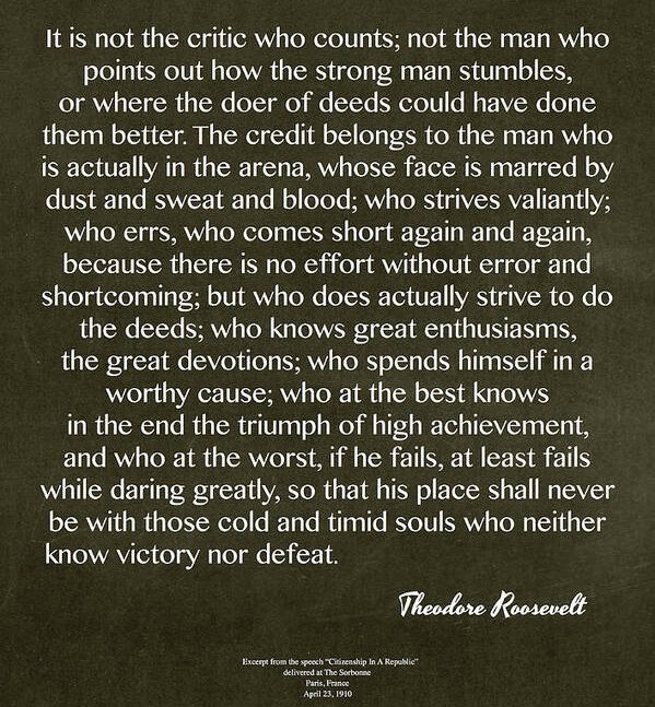 muneeragh1's tweet photo. The Man in The Arena. https://t.co/fnR8IJmfme