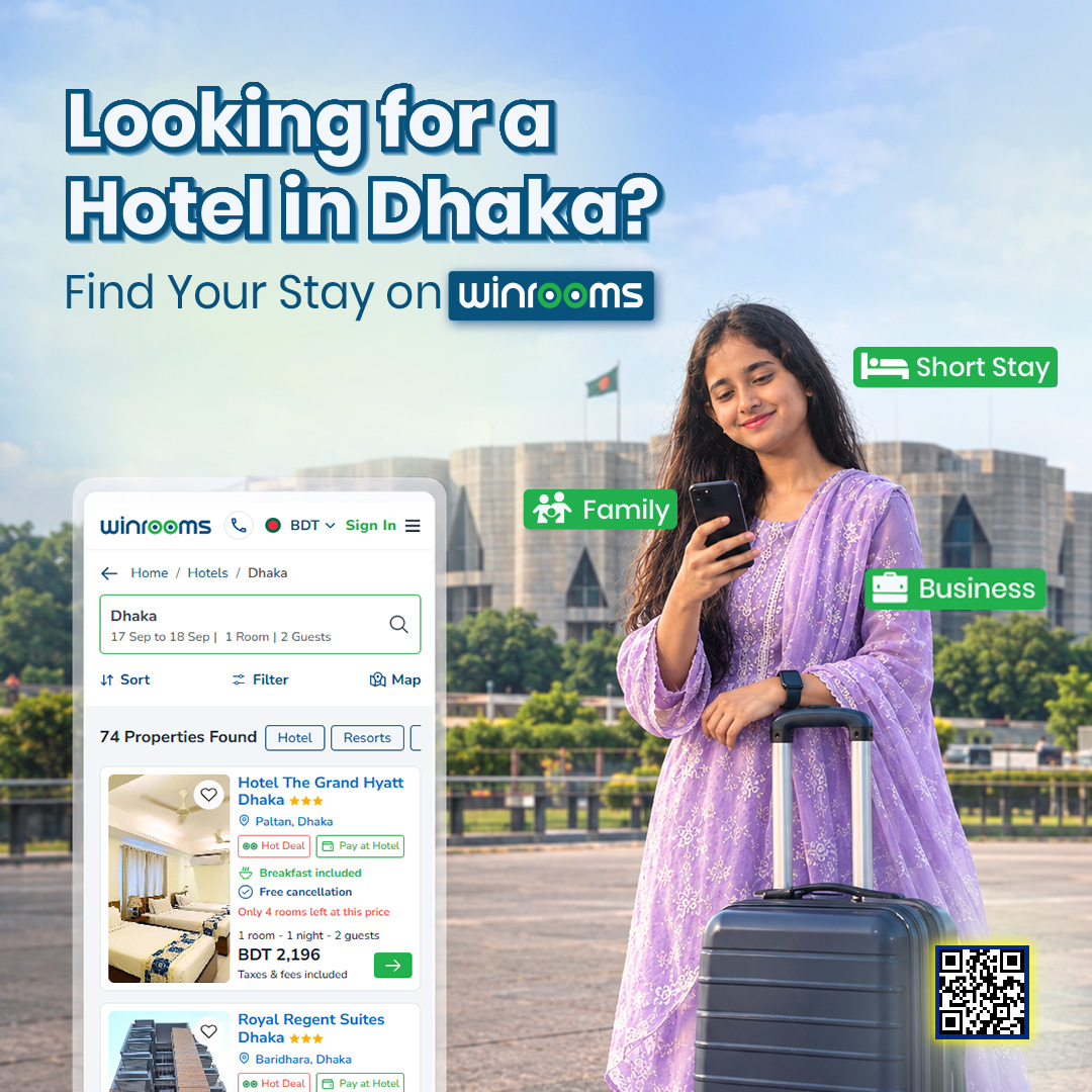 winrooms's tweet photo. Dhaka-তে আসার প্ল্যান? hotel stay নিয়ে চিন্তা কেন! 🏨

winrooms-এ আপনার প্রয়োজন অনুযায়ী hotel compare করে বুক করুন একদম সহজে।
✅ Short Stay, Family &amp; Business Deals
✅ Book Now, Pay at Hotel

Book today 🌐https://t.co/wnXRThHAaq
#winrooms #Dhaka #HotelBooking #TravelBD https://t.co/ImJ76r1OWT