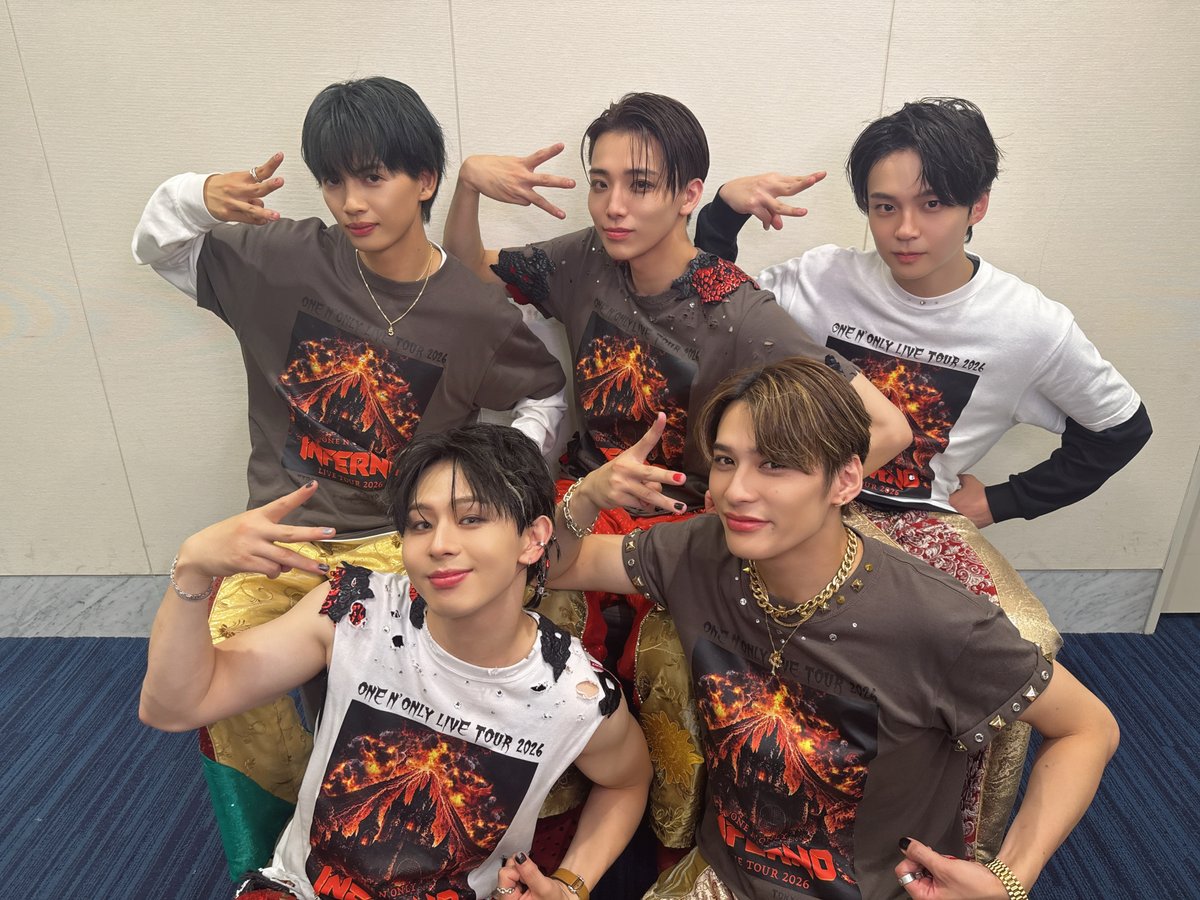 onenonly_tokyo's tweet photo. ＼ ありがとうございました ／

LIVE TOUR 2026『INFERNO』ツアーファイナル
にお越しいただいた皆さま、配信をご覧いただいた皆さまありがとうございました🌋

ONE N' ONLY初のアリーナツアー大成功❤️‍🔥❤️‍🔥

トレンド1位をとれたのも #SWAG の皆さんが応援してくれたおかげです🐶🐾

今日で『INFERNO』の幕は閉じ、次は更なる"GOLDEN"目指して駆け抜けます👑✨

これからも #ワンエン をよろしくお願いします🔥

#ワンエンライブ #ONENONLY