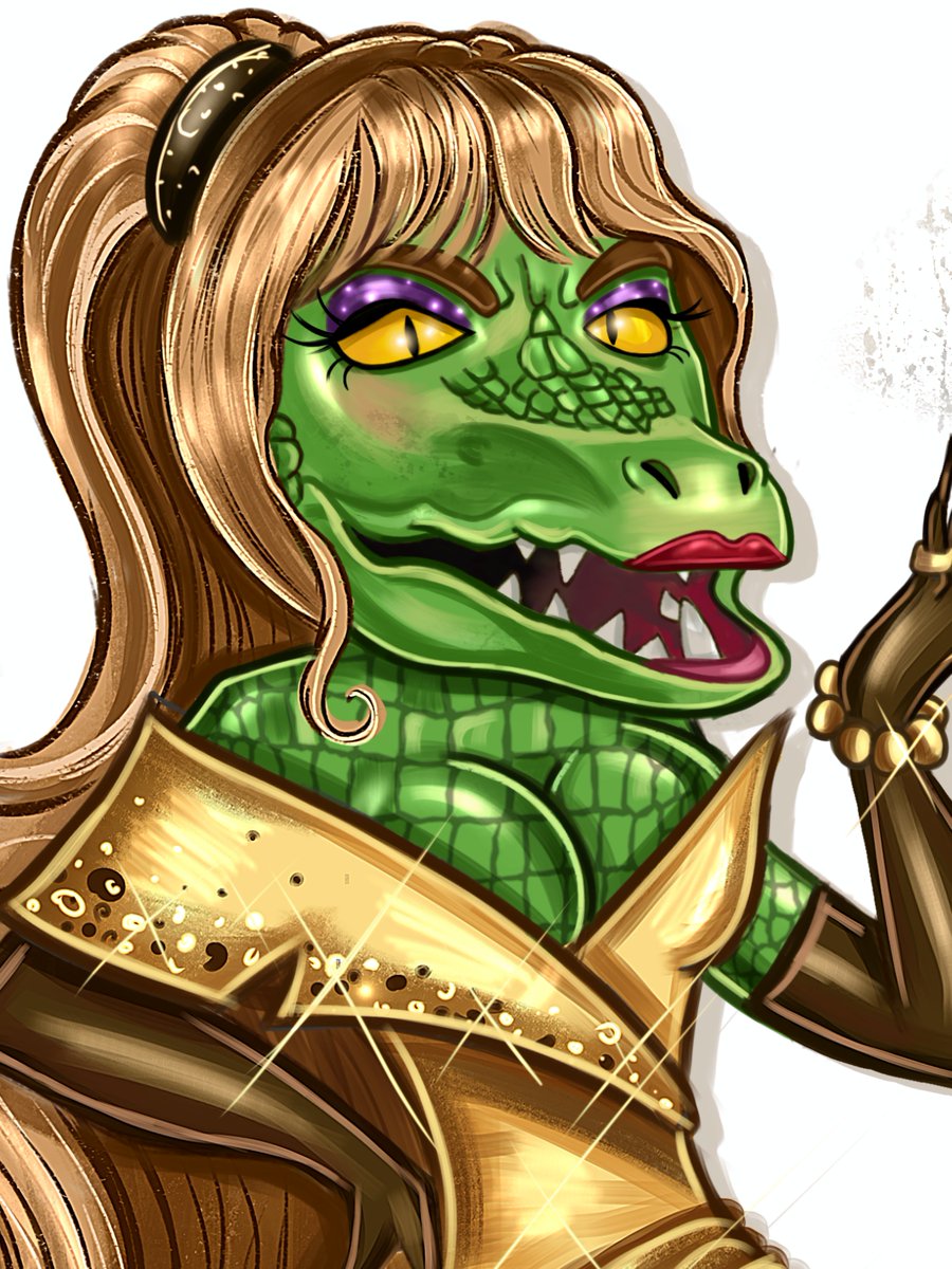 dineidraws's tweet photo. CUCA 🐊👠

A bruxa mais temida das matas, no meu estilo de desenho. Ela está usando um vestido dourado com luvas e jóias, criadas inteiramente por mim🔮#fashionillustration #Cuca #SitiodoPicaPauAmarelo #folclorebrasileiro https://t.co/qi3XBWtAkf