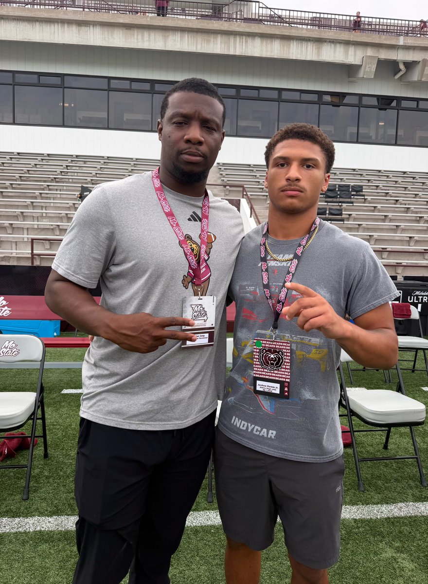 joshhamm07's tweet photo. Had a great time with @MoStateFootball yesterday! @TheCoachCoty appreciate the invite and I can’t wait to get back out there 🐻

@PrepRedzoneAR @tctabler @TrainGameSpeed @ElkinsElksFBall @adamgorney @ChadSimmons_ @MissLou365 @sixstarfootball https://t.co/XO8K4dnCD5