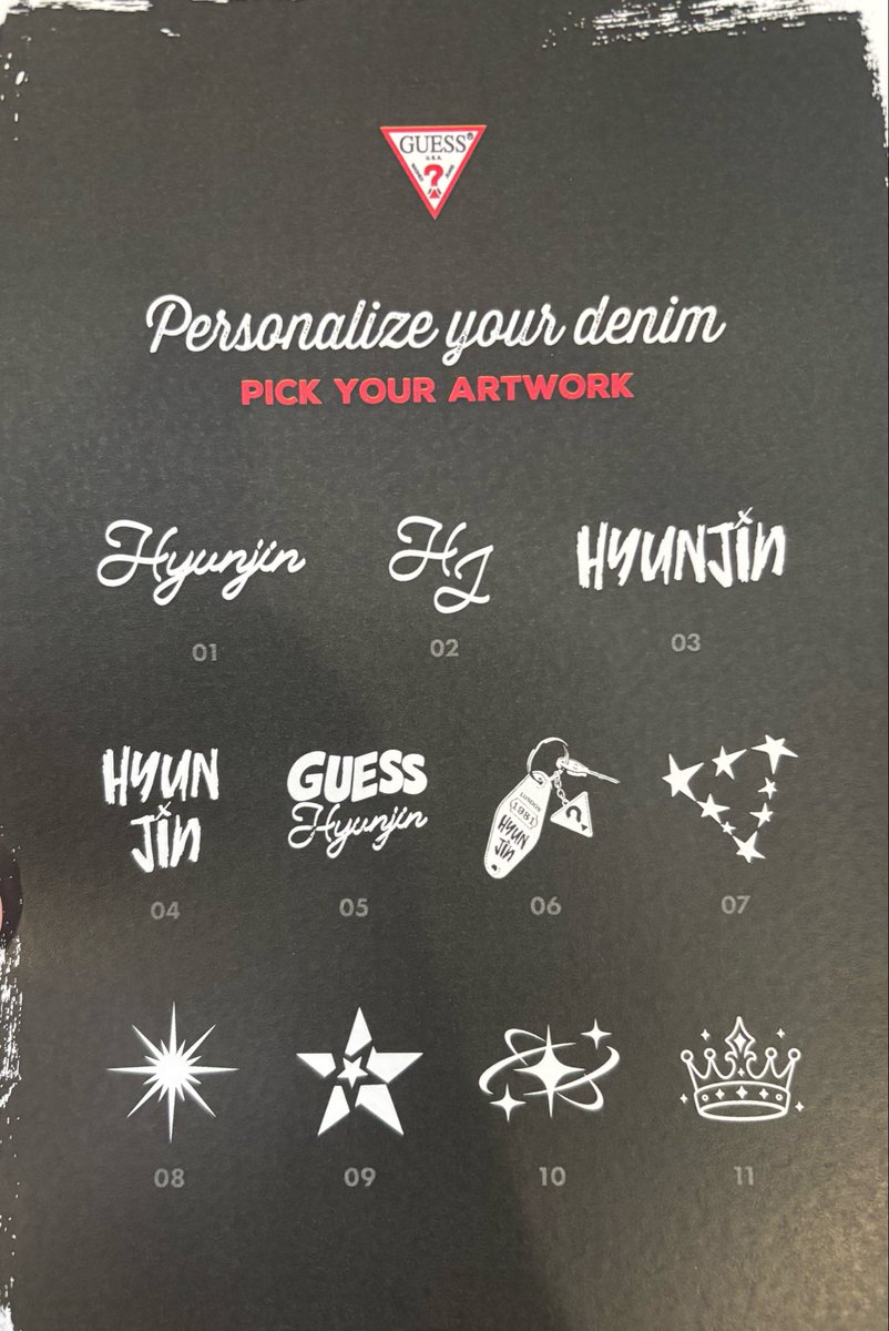 jinnieryuu's tweet photo. Hyunjin x Guess truck denim customisation patterns https://t.co/KlUABshVmC