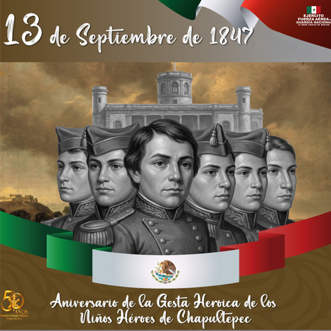 Defensamx1's tweet photo. 13 de septiembre de 2026, Aniversario de la Gesta Heroica de los Niños Héroes de Chapultepec.

En el marco de la Guerra de Intervención Norteamericana, una fuerza de 7,000 norteamericanos tomó por asalto el Castillo de Chapultepec, sede del Colegio Militar. Se sostuvieron reñidos combates cuerpo a cuerpo entre cadetes mexicanos y soldados norteamericanos. A pesar del esfuerzo nacional, antes del mediodía el invasor había tomado el Castillo de Chapultepec, última defensa de la capital del país.
#EjércitoMexicano #FuerzaAéreaMx #GuardiaNacional