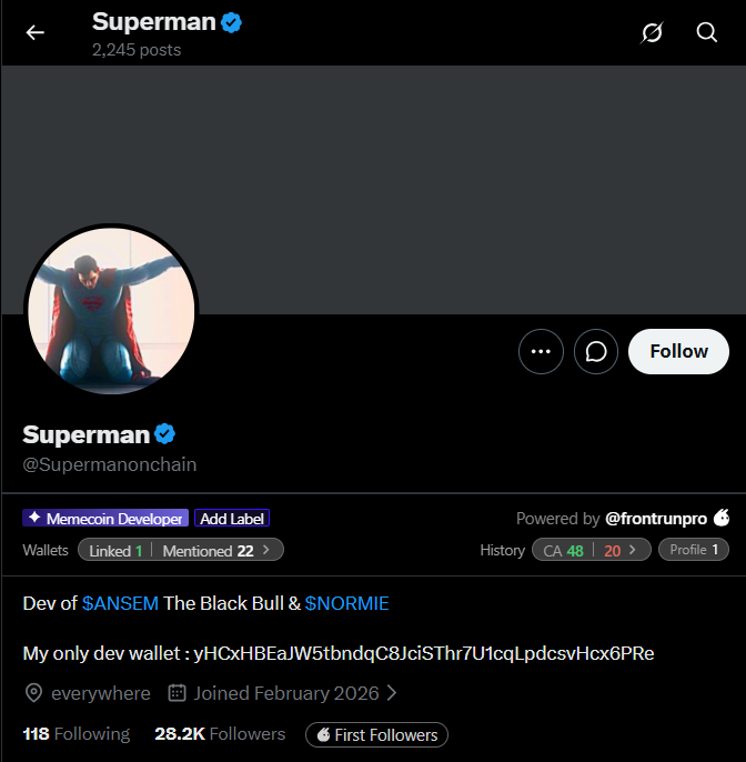 insane_degen's tweet photo. I think everyone already knows about the wallet that created $ANSEM.

Nevertheless, I’d still recommend putting it on your watchlist.

yHCxHBEaJW5tbndqC8JciSThr7U1cqLpdcsvHcx6PRe

Tokens launched from this wallet can reach significant market caps. Our job is to learn how to trade these launches properly.

My trading recommendations:

• Buy immediately if the token has a smooth parabolic move upward at launch, strong volume, healthy supply distribution, and a relevant narrative.

• Wait for a correction if the chart reaches migration within just 1–2 candles, the token has weak volume, or the narrative isn’t clear.

Always DYOR.