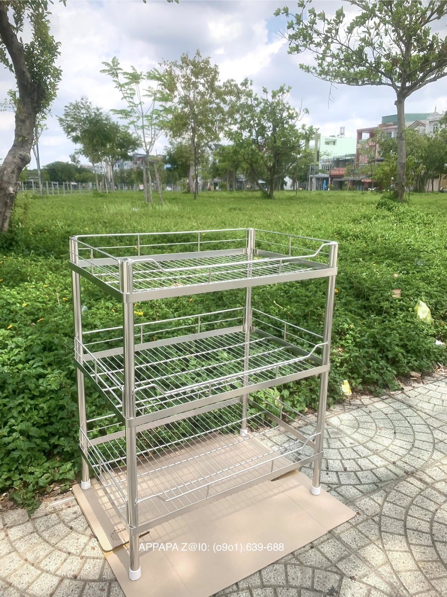 VnAppapa's tweet photo. Kệ inox 304 Đứng 3 tầng Dài 60cm R40 C73cm Để ly chén bát nồi chảo rổ ráp bếp Giao mọi miền #appapa #keinox304 #kechenbat #ke3tang #thinhhanh https://t.co/fUaFnexp0W