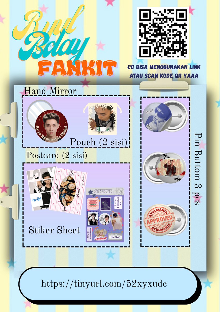 vacciniumavy's tweet photo. ⋆˚꩜｡#shotties Please help rt &amp; like⋆˚꩜｡

⋆˚꩜｡PO RYUL BDAY FANKIT (ver satuan)⋆˚꩜｡ 

⋆˚꩜｡Link gform akan tertutup sendiri apabila sudah mencapai batas maksimum⋆˚꩜｡

📍Jakarta Selatan
  
Order fankit bisa melalui kode QR atau link yap https://t.co/HUa992MNbt https://t.co/JsjacysHsg
