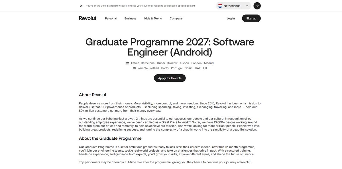 mohamedsalah_sw's tweet photo. الناس اللى بتدور ع شغل Software Engineering بره مصر, revolut منزله بوزشنز كتيره ل stacks مختلفه و بتساعدك ف الفيزا و مصاريف السفر و النقل و كل حاجه بما يسمى relocation package و كمان هتاخد ايجار اول شهر سكن منهم, يعنى اخر دلع ف  Dubai · Krakow · Lisbon · London · Madrid. https://t.co/gl2Dqo5ltk