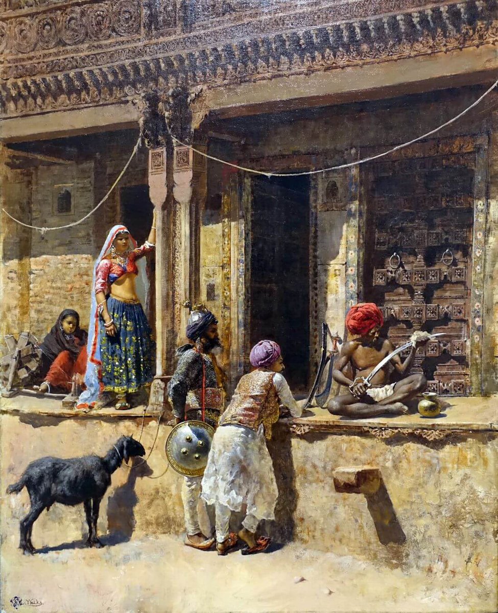 Yaduvam's tweet photo. Street Scenes in India by American artist Edwin Lord Weeks, 1849- 1903. https://t.co/shHyLheUQg