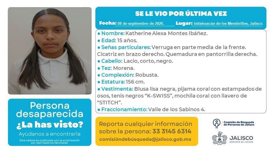 VMGlezR's tweet photo. Desaparece otra joven en Ixtlahuacán de los Membrillos, #Jalisco. https://t.co/BBB1bQNkI4