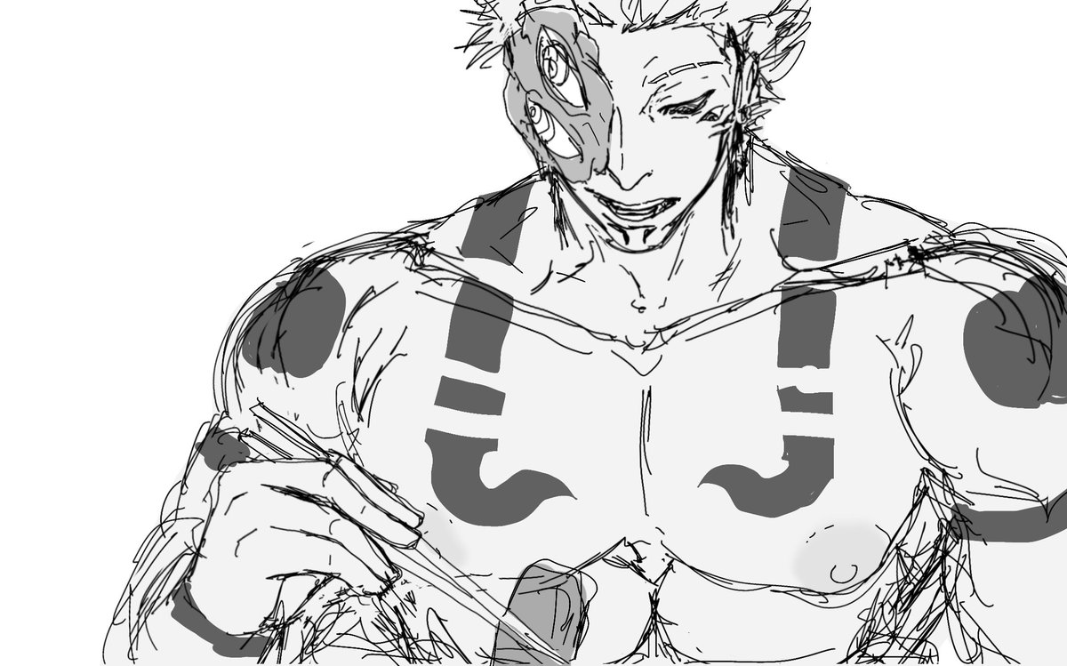 Veala2909_ReAl's tweet photo. I actually wanted to color him properly but maybe later ig im lazy:) #Sukuna #jjk https://t.co/IThZSWP93S